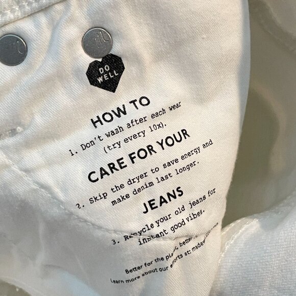MADEWELL Jeans $128 Petite High-Rise Perfect Vintage Jean Tile White NE027 - Picture 9 of 9